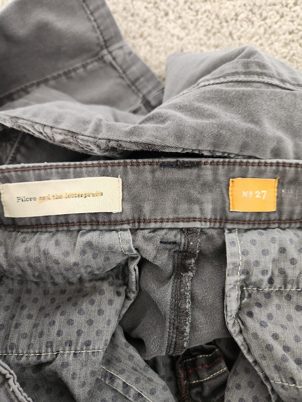 Pilcro & The Letterpress Straight Hyphen Pant Gray Abstract Embroidered Size 27 - Picture 5 of 12